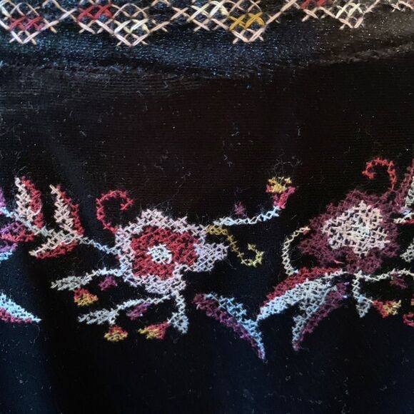 Style & Co Velvet Dress embroidered sz L - Picture 6 of 10